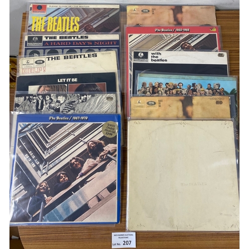 207 - Records : 12 Beatles albums, many original issues, incl top opening White Album.