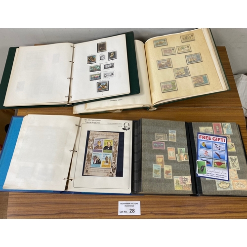 28 - Stamps : Four albums incl New Zealand, 1 x New Age, more modern early 1970's QEII mint, good lot.