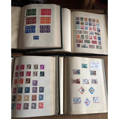 57 - Stamps : Heavy box with all world collection in 6 well filled loose leaf albums. Many 1000's.