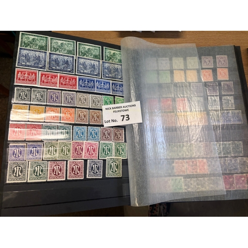 73 - Stamps : Germany in blue stockbook 1930's to 1950's, mainly used, very interesting lot of sets and s... 