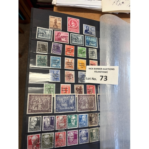 73 - Stamps : Germany in blue stockbook 1930's to 1950's, mainly used, very interesting lot of sets and s... 