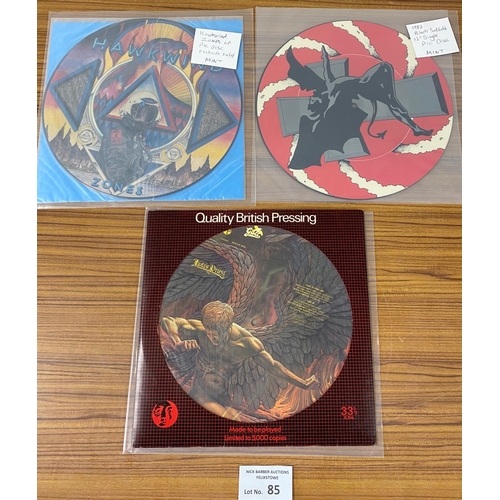 85 - Records : Heavy Metal picture discs in great conditions, incl Hawkwind, Black Sabbath and Judas Prie... 