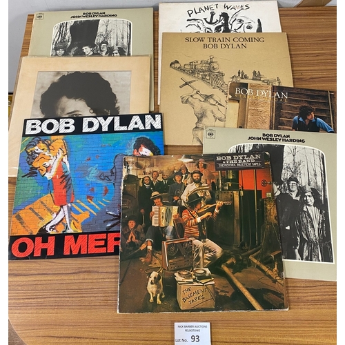 93 - Records : 8 Bob Dylan albums.