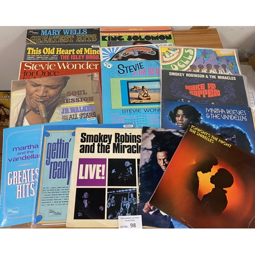 98 - Records : 15 Motown/Soul original issue albums, incl Miracles, Martha Reeves, Dels etc.