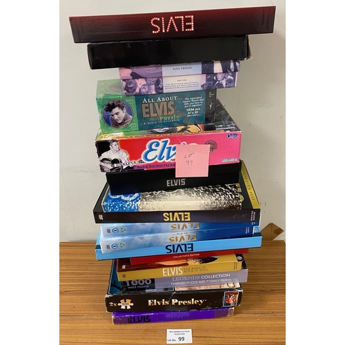 99 - Records : Elvis Presley huge stack of box sets, incl jigsaws, cd's dvd's etc, monster lot.
