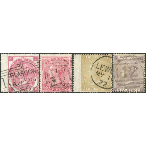 725 - COLLECTION ON LEAVES with 1841 1d & 2d (2), 1858 2d blue set of plates, 1870 ½d set of plates (no pl... 