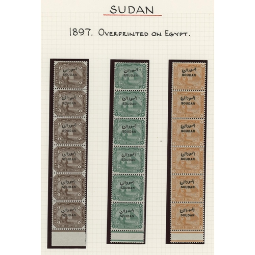 112 - ** 1897 'SOUDAN' opt issue with 1m mint (10 - marginal strip of six and block of four), 2m mint (10 ... 