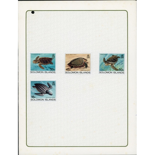 78 - ** 1983 18c-50c Turtles Imperf Proofs affixed to Format International Security Printers Ltd (London)... 