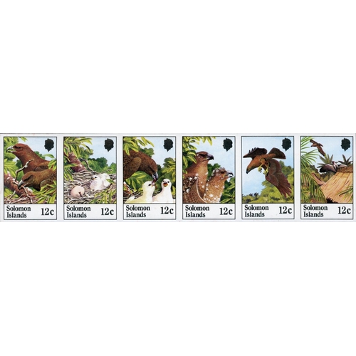 79 - ** 1984 12c Sandford's Eagle imperf proof strip of six plus the Walsall Security Printers card folde... 