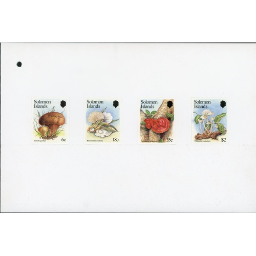 80 - ** 1984 Fungi 6c - $2 Set of four individual Imperf proofs mounted in a Enschede Proofs Folder plus ... 