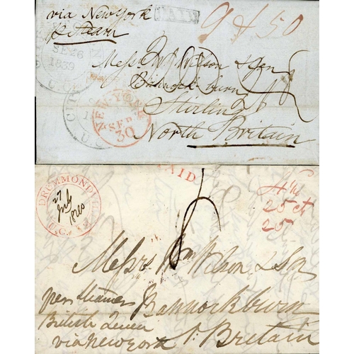 3191 - CANADA (UC) - TRANSATLANTIC MAIL TO G.B. INC. FREIGHT MONEY LETTER VIA NEW YORK, ETC.; 26 Sept. 1838... 