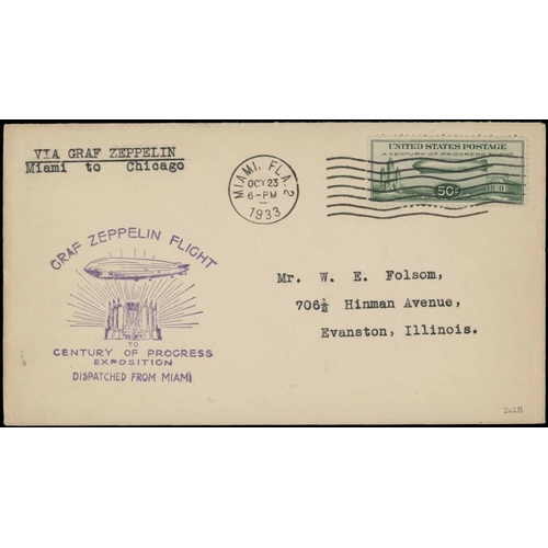 3218 - ZEPPELINS - TRANSATLANTIC FLIGHTS: Group of covers/cards flown on the 