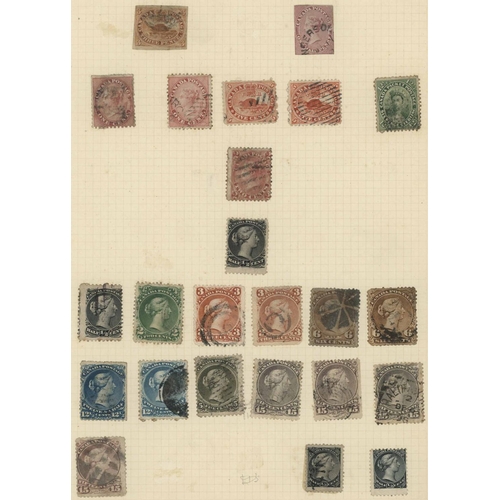 3267 - QV-QEII COLLECTION on leaves inc. Large & Small Queens, Widow's Weeds 20c & 50c used, Numerals 20c u... 