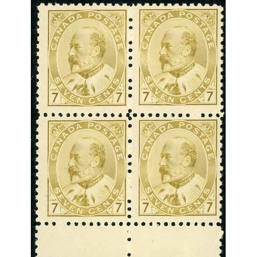 3279 - 1903-12 KEVII MINT SELECTION: 1c (4), 2c (7, inc. unmounted block of four), 5c, 7c greenish-bistre, ... 