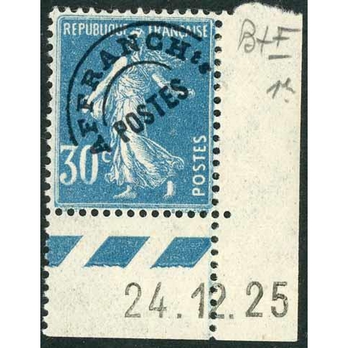 3351 - PRE-CANCELS: Elusive group, 55c on 60c Violet Sower unmounted & signed Y&T. 47, 50c Blue Pasteur unm... 