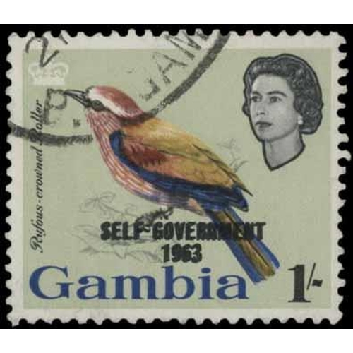 3370 - 1963 New Constitution 1/- Bird optd 'SELF-GOVERNMENT/1963' double. Fine used and a major modern rari... 