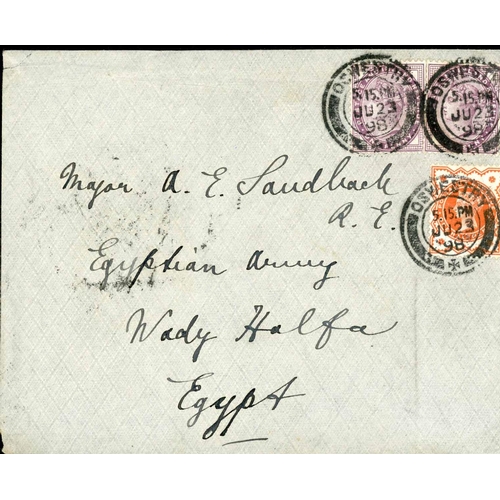 3528 - CAMPAIGN TO RECAPTURE KHARTOUM: Two covers addressed to Mjr. A.E. Sandbach, Royal Engineers, Egyptia... 