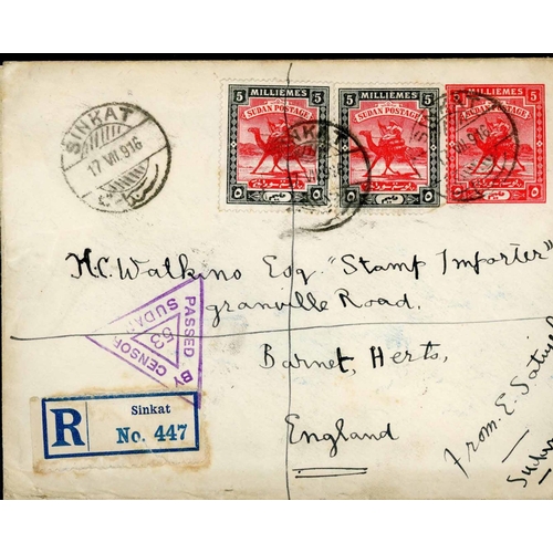 3542 - WWI TRIANGULAR & STRAIGHT LINE CENSOR MARKS: 1915-18 range of envs. inc. straight line 