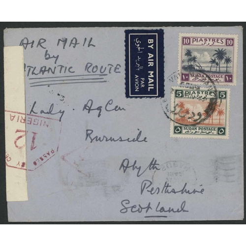 3560 - WWII - CIVILIAN CENSORSHIP (HANDSTAMPS & LABELS): Group inc. 1941 (Dec) env. with green/white 