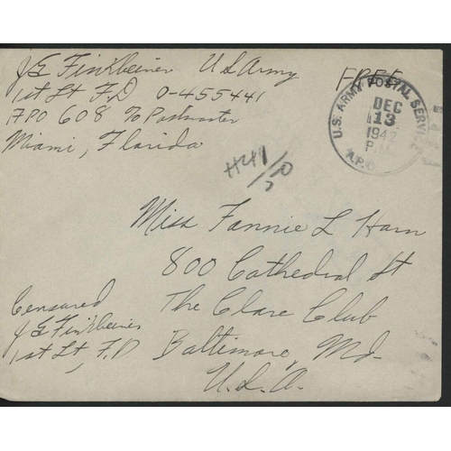 3562 - WWII - U.S. ARMY POSTAL SERVICES: Group with 1942 (Dec) env. ex U.S.A.P.O. 608 (Khartoum) to Baltimo... 