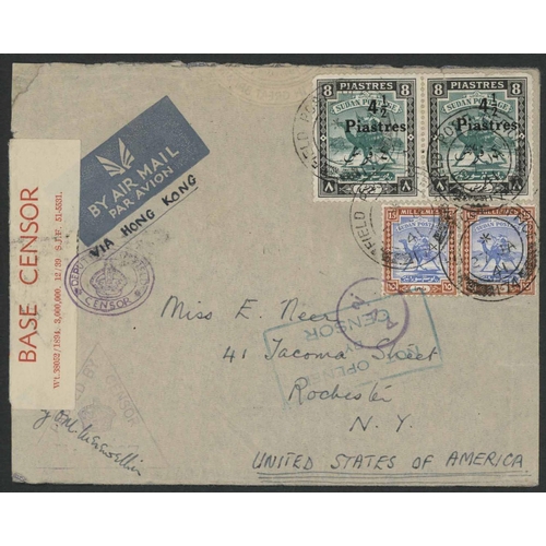 3577 - AIRMAILS - WWII CENSORED MAIL, ETC: 1939-43 group of flown mail (chiefly censored) inc. pair of 1939... 