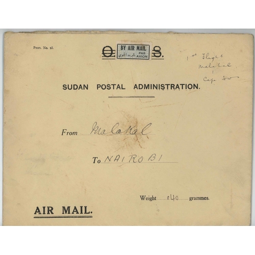 3579 - AIRMAILS - BALANCE LOT: Small selection of which the outstanding item is a scarce Sudan Postal Admin... 