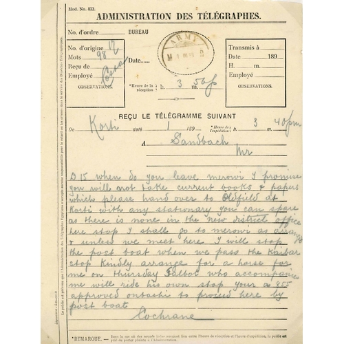 3596 - ADMINISTRATION DES TELEGRAPHS/SUDAN MILITARY TELEGRAPHS, ETC. FORMS: Small group of forms between va... 