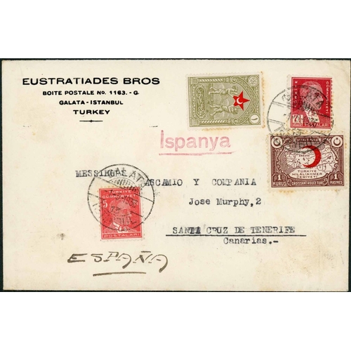 3625 - ALBUM with the Obligatory Tax Stamp collection of mint & used stamps, covers, etc. inc.1928 Red Cres... 