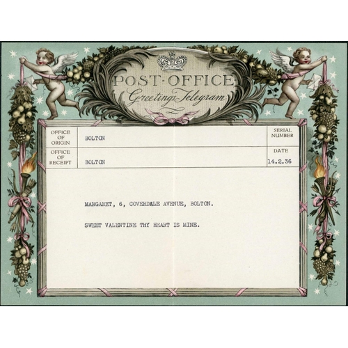 3654 - CARTON WITH THE EXTENSIVE TELEGRAPH, TELEGRAM & AEROGRAMME COLLECTION: Range inc. Post Office Greeti... 