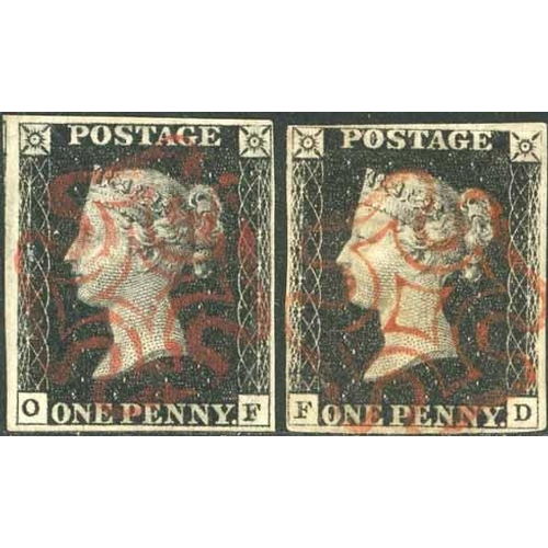 3717 - PLATE 6 - FD & OF each with four margins and red MX. (2)