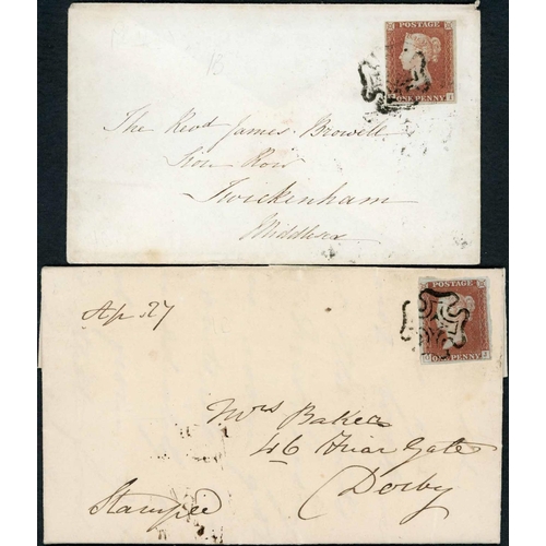 3751 - PLATE 1b - KI, 3 margins just shaved along top, tied to 26 Apr. 1841 env. to Twickenham with 