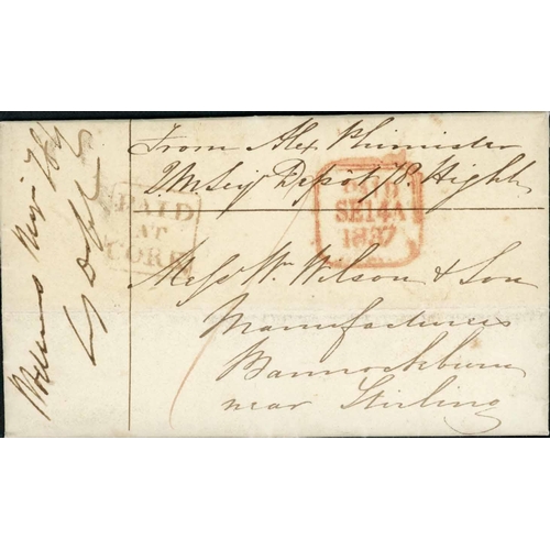 4198 - IRISH 1d MILITARY CONCESSION MAIL TO BANNOCKBURN; Trio with July 1826 EL with 