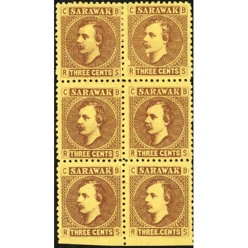 2014 - 3c BROWN ON YELLOW - A SELECTION FROM STONE 1 INCLUDING AN IMPERFORATE BETWEEN VERTICAL PAIR AND MUL... 