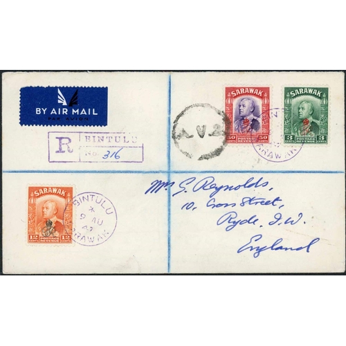 2151 - 1947 ROYAL CYPHER OVERPRINTS - COVERS:1947-49 Covers (32) with a colourful selection of frankings wi... 