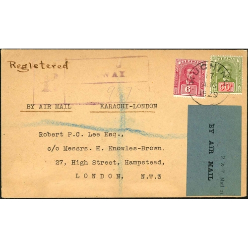 2271 - FIRST DAY ACCEPTANCE OF SARAWAK MAIL ON FORTNIGHTLY CONNECTION FOR IMPERIAL AIRWAYS:17 Aug 1929 env ... 