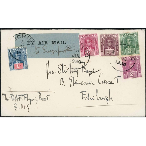 2275 - R.A.F. BORNEO TOUR - SIXTH STAGE BY S 1419:6 July 1930 env to Edinburgh flown from Kuching to Seleta... 