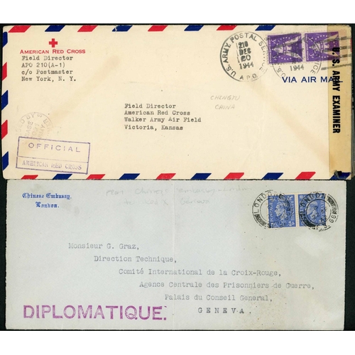 2445 - ATTEMPT TO SEND ENCLOSED MAIL TO RED CROSS GENEVA FOR FORWARDING - 1942(?) regd. env. (opened flat) ... 