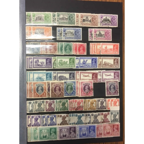 2474 - STOCKBOOK with the extensive duplicated mint & used collection inc. QV 2r (3) & 5r used, KGVI vals. ... 