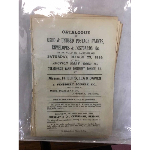 1054 - PHILLIPS, LEA & DAVIES: 6 sales 1889-1891. Disbound from hard bound vols. Very rare.