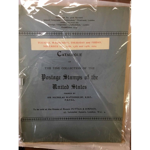 1057 - PUTTICK & SIMPSON: Postage Stamps of the United States formed by Sir Nicholas Waterhouse and sold on... 