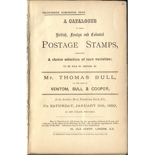 1081 - VENTOM, BULL & COOPER: approx 180 sales between 1888 & 1911 from probably the most important early a... 