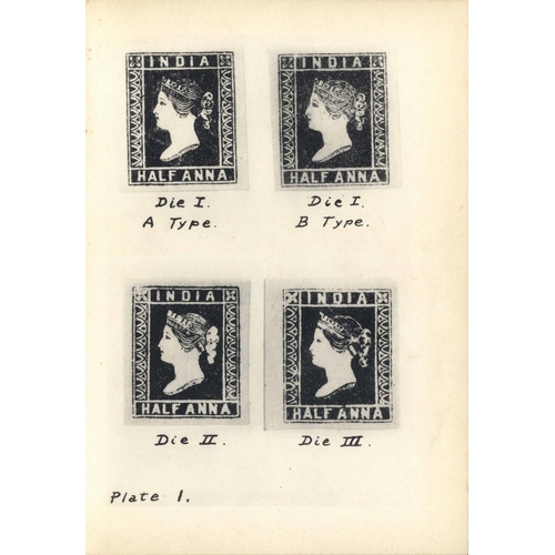 1205 - INDIA: 'The Half-Anna Lithographed Stamps of India, 1854-1855' by Smythies & Martin (1927), with pla... 