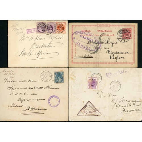 2124 - BOER WAR POW RANGE OF INGOING MAIL - useful selection inc. to camps in St Helena (8), Bermuda (11) &... 