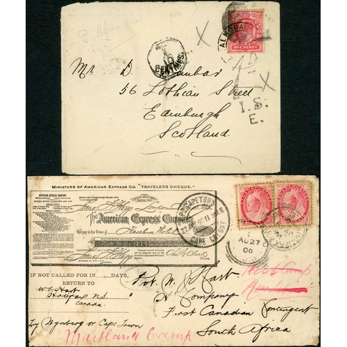 2127 - BOER WAR MAIL MOSTLY WITH GB OR LOCAL FRANKINGS - 1899-1902 bundle of covers inc. 1900 unpaid env. t... 