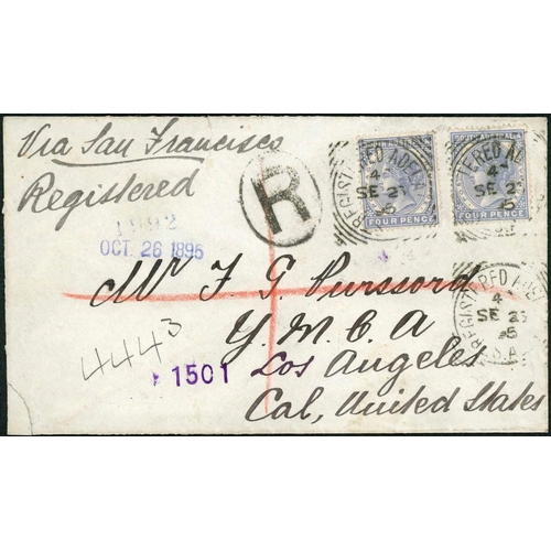 2377 - REGISTERED & TAXED MAIL IN THE UPU PERIOD INC. FROM NORTHERN TERRITORY; Range with Sep. 1895 env. to... 