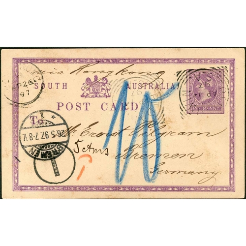 2377 - REGISTERED & TAXED MAIL IN THE UPU PERIOD INC. FROM NORTHERN TERRITORY; Range with Sep. 1895 env. to... 