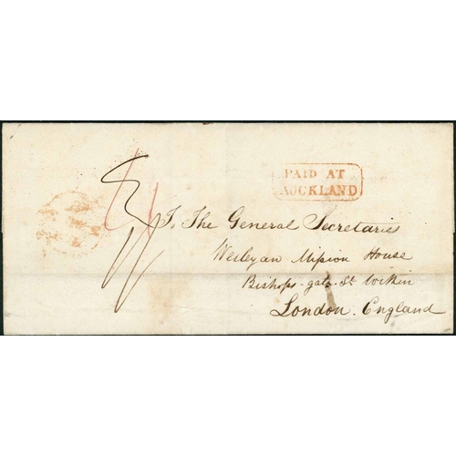 2427 - TOULMIN PACKET RATED LETTER TO LONDON; 26 May 1846 E (mild creases) to London with fine chamfered-fr... 