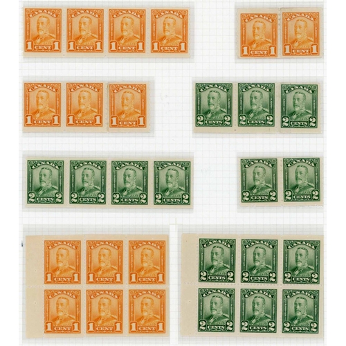 2491 - KGV-QEII MINT RANGE ON PAGES - inc. 1929 coils 1c orange strip of 4 + paste-up pair & trio and 2c gr... 