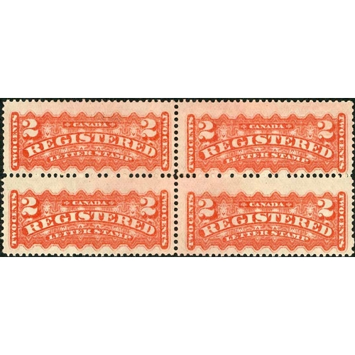 2496 - 1875-88 REGISTRATION STAMPS - mostly mounted mint range on pages with 2c orange etc (7 inc. 1 possib... 