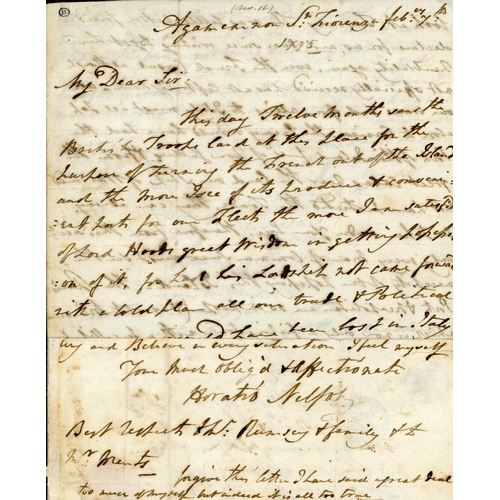 1094 - HORATIO NELSON - IMPORTANT LONG AUTOGRAPH CAMPAIGN LETTER EX CORSICA WITH MENTION OF HIS RECENTLY BL... 